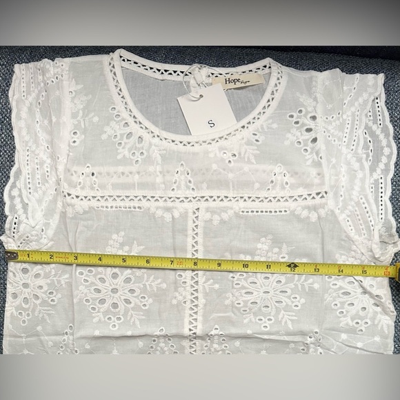 Hope Horizon 100% Cotton Women’s, White Langley Casual Blouse tank - Picture 5 of 8